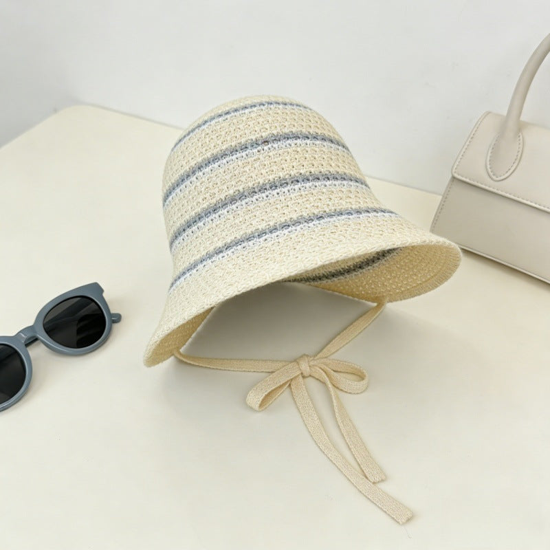 ⏰ 30% OFF – Limited Time Only✨Women's Striped Knit Hollow-Out Sun Hat