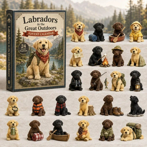 🎄2026 Mountain Forest Backpack Labrador Blind Box - 24-Day Festive Countdown, Acrylic Charms Blind Box - Gift For Dog Lovers