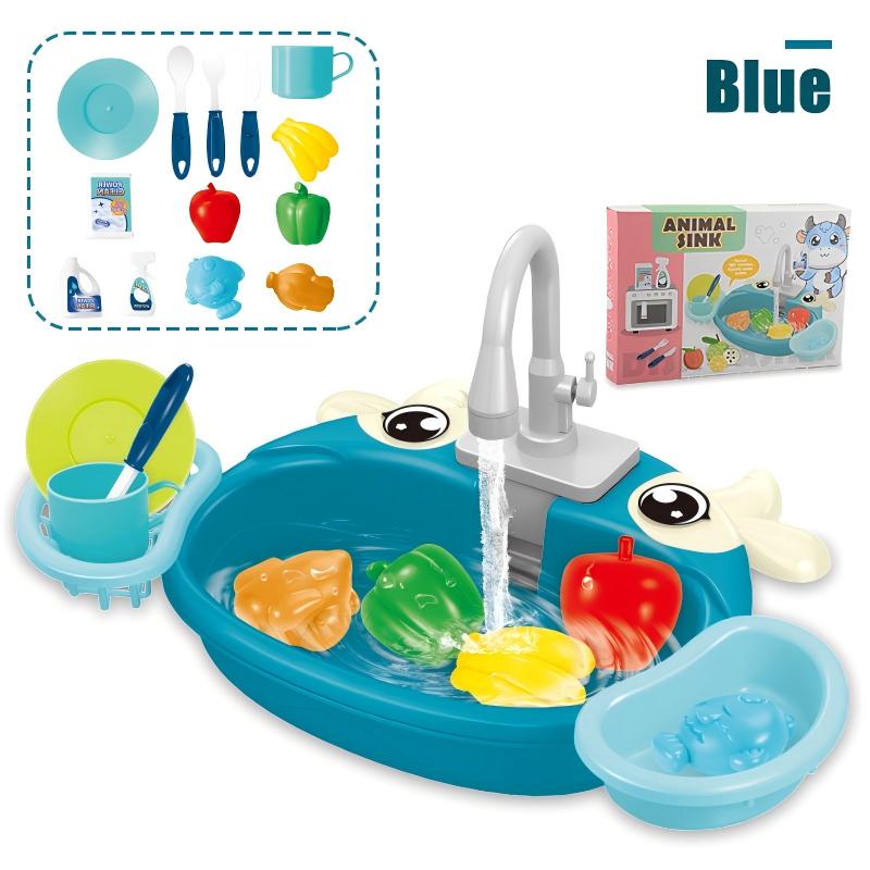 Cute Kitchen Sink Toy Set with Water Faucet