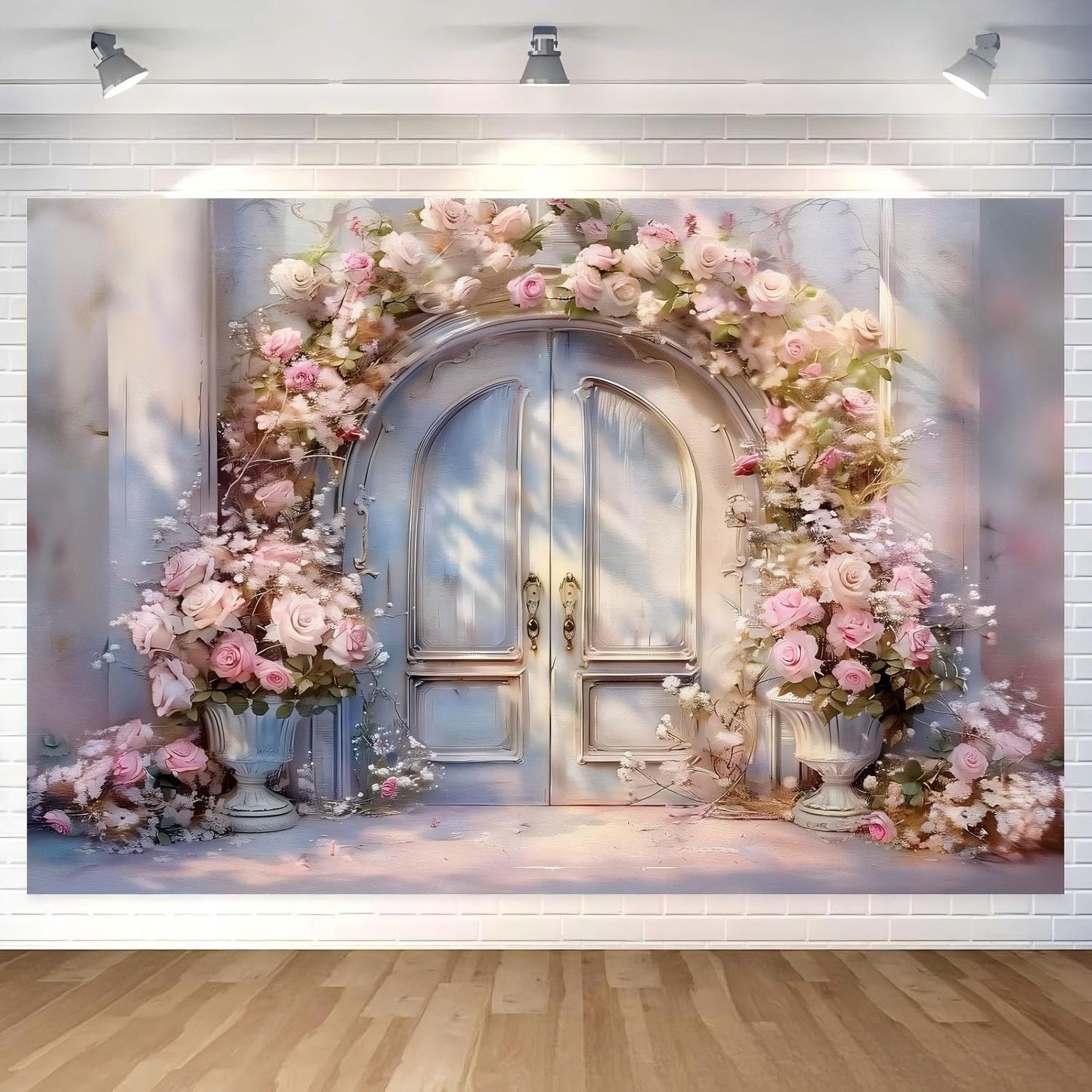 Magical Forest Floral & Butterfly Backdrop Banner — Outdoor Birthday Party Scene Decoration