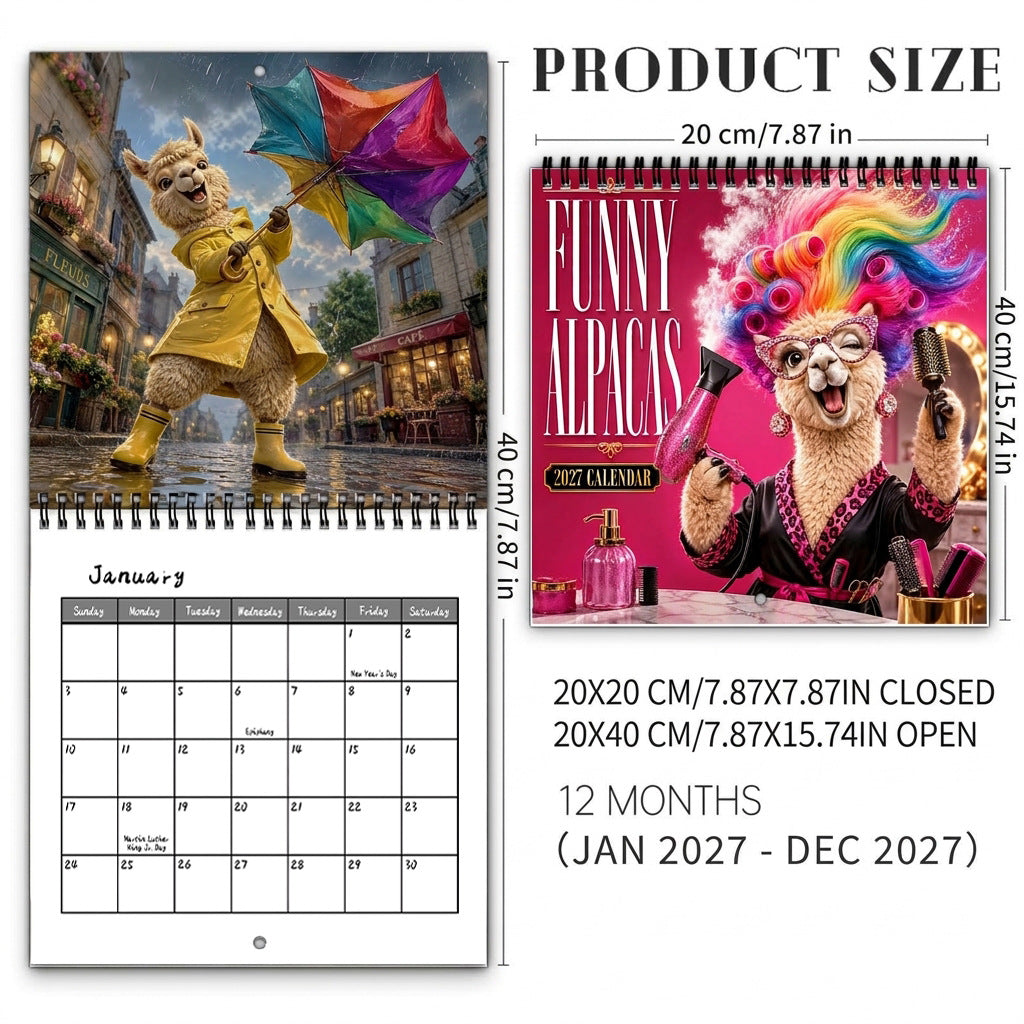 🦙 2027 Fun Alpaca Calendar