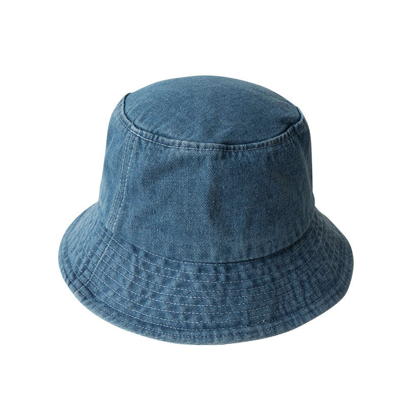 Korean Denim Fisherman Hat For Men With Large Brim To Show Face For Little Girls With Empty Top To Cover Basin Hat Korean Version Versatile Couple Hat