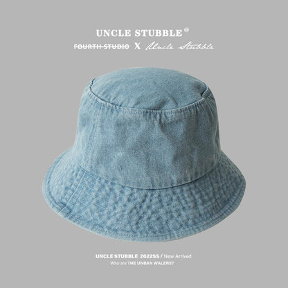 Korean Denim Fisherman Hat For Men With Large Brim To Show Face For Little Girls With Empty Top To Cover Basin Hat Korean Version Versatile Couple Hat