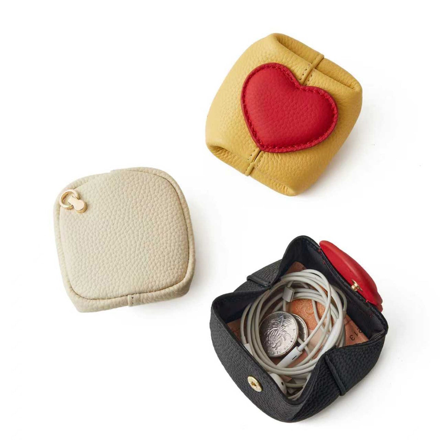 ❤️ 40% Off👛Top-Grain Leather Mini Wallet with a Hint of Heart💝