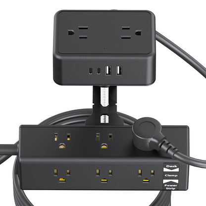 Clamp-On Power Strip ⚡ – 10 Ports, 20W Fast Charge, Zero Desk Clutter