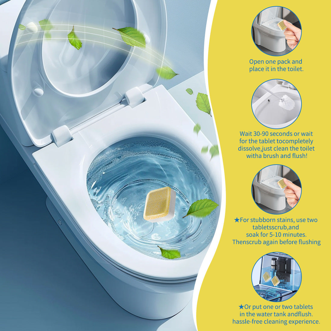 🚽✨Foam toilet paper sheets – remove stains without scrubbing, leaving a fresh scent