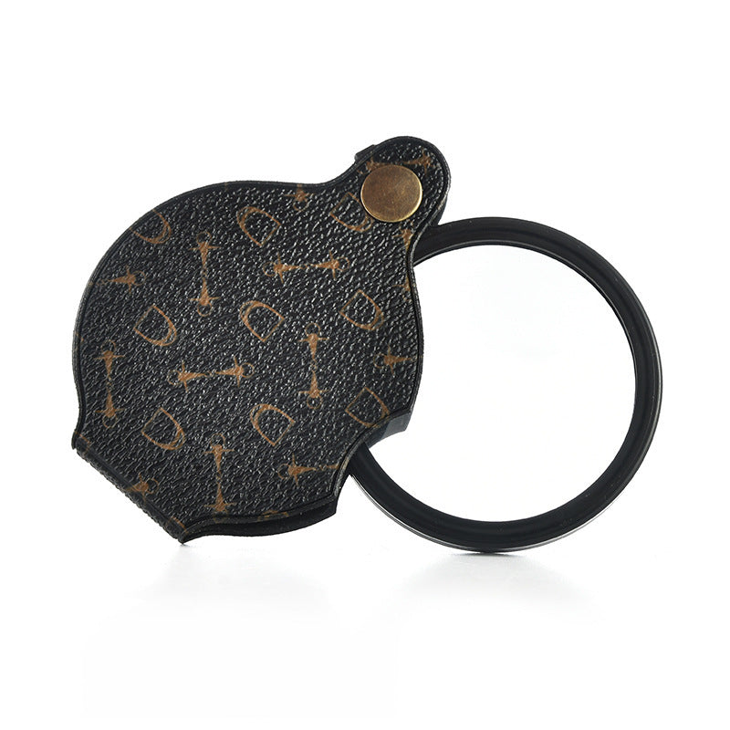 🔎Portable Pocket Magnifier with Folding Protective PU Leather Case