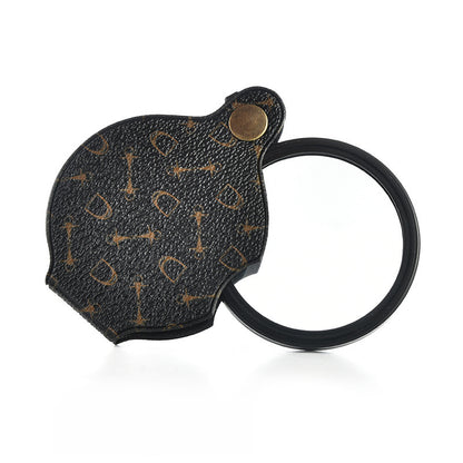 🔎Portable Pocket Magnifier with Folding Protective PU Leather Case