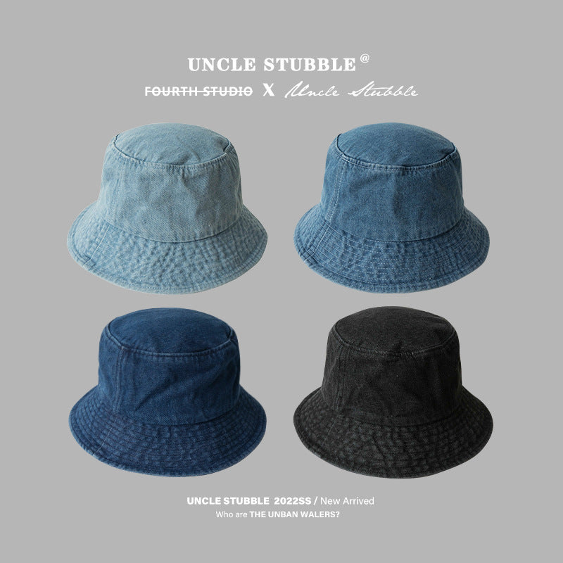 Korean Denim Fisherman Hat For Men With Large Brim To Show Face For Little Girls With Empty Top To Cover Basin Hat Korean Version Versatile Couple Hat