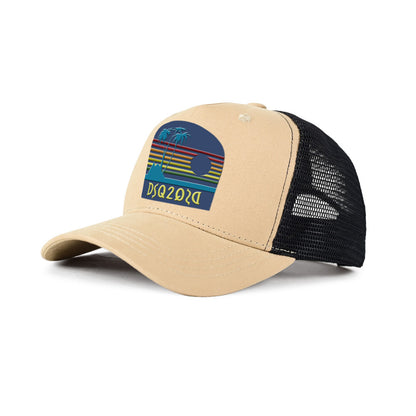 ☀️Vintage Sunset Mesh Trucker Hat – Breathable Adjustable Snapback Cap