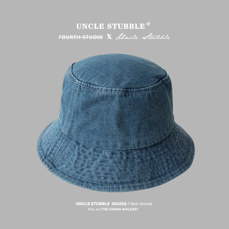 Korean Denim Fisherman Hat For Men With Large Brim To Show Face For Little Girls With Empty Top To Cover Basin Hat Korean Version Versatile Couple Hat