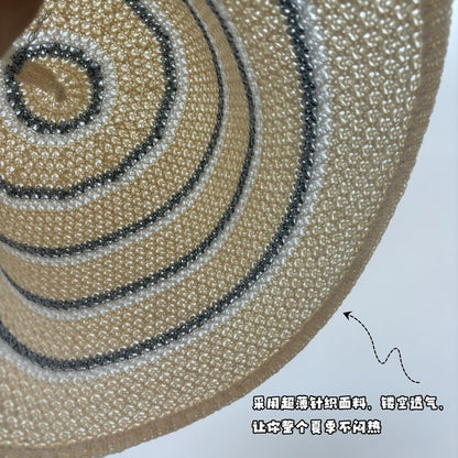 ⏰ 30% OFF – Limited Time Only✨Women's Striped Knit Hollow-Out Sun Hat