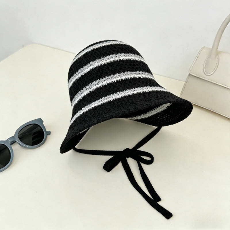 ⏰ 30% OFF – Limited Time Only✨Women's Striped Knit Hollow-Out Sun Hat