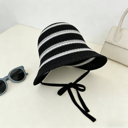 ⏰ 30% OFF – Limited Time Only✨Women's Striped Knit Hollow-Out Sun Hat