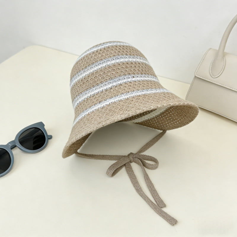 ⏰ 30% OFF – Limited Time Only✨Women's Striped Knit Hollow-Out Sun Hat