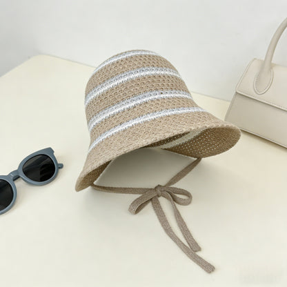 ⏰ 30% OFF – Limited Time Only✨Women's Striped Knit Hollow-Out Sun Hat