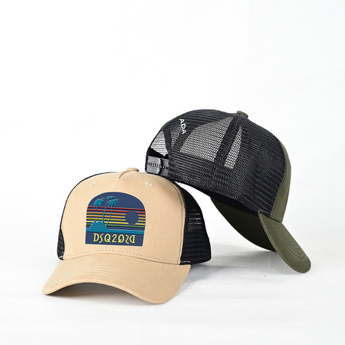 ☀️Vintage Sunset Mesh Trucker Hat – Breathable Adjustable Snapback Cap