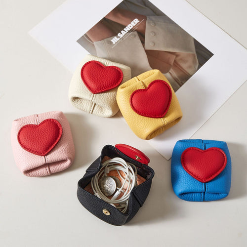 ❤️ 40% Off👛Top-Grain Leather Mini Wallet with a Hint of Heart💝