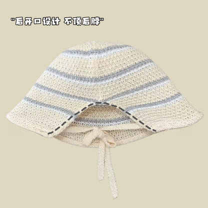 ⏰ 30% OFF – Limited Time Only✨Women's Striped Knit Hollow-Out Sun Hat