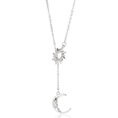 📢📢40% OFF !! ⏰Elegant Sun and Moon Pendant Necklace