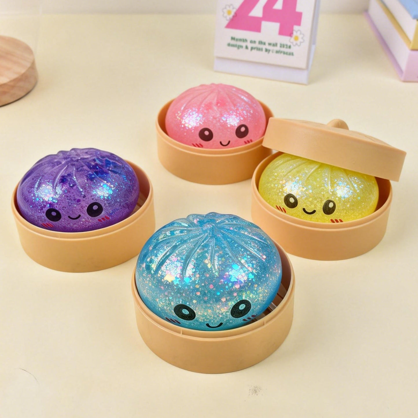 ⭐Ultra-rare Rainbow Smile Bun Squishy