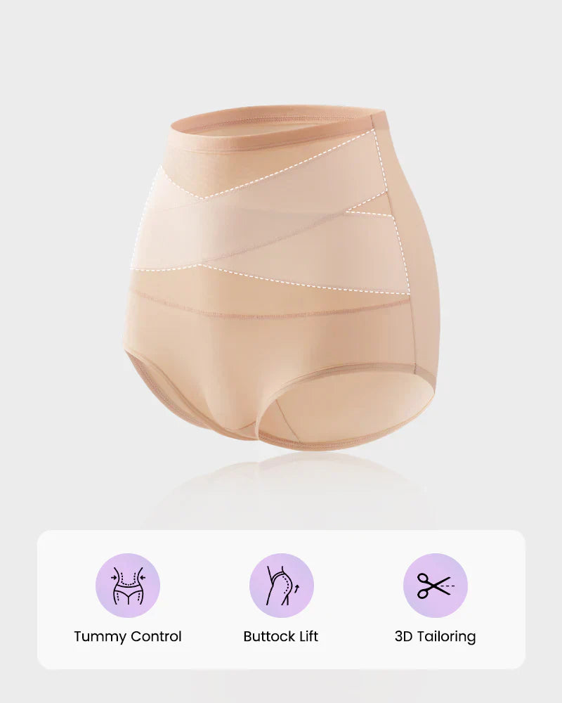 🌸Plus-Size High-Waist Cross Tummy Control Panties✨