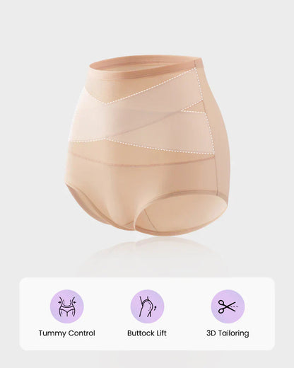 🌸Plus-Size High-Waist Cross Tummy Control Panties✨
