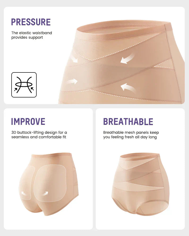 🌸Plus-Size High-Waist Cross Tummy Control Panties✨