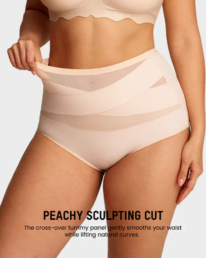 🌸Plus-Size High-Waist Cross Tummy Control Panties✨