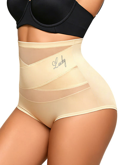 Plus-Size High-Waist Cross Tummy Control Panties