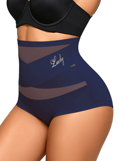 Plus-Size High-Waist Cross Tummy Control Panties