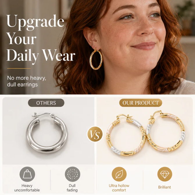 💫 LIMITED-TIME 30% OFF! 💥 Women's Elegant Twisted Hoop Earrings – Modern, Lightweight, Versatile ✨