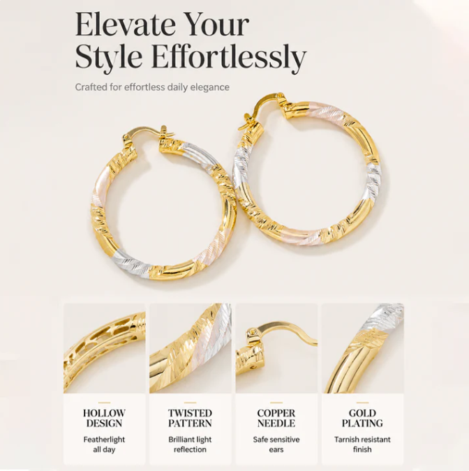 💫 LIMITED-TIME 30% OFF! 💥 Women's Elegant Twisted Hoop Earrings – Modern, Lightweight, Versatile ✨