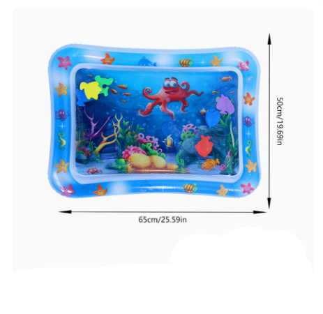 😻Water mat for pet– interactive toy with floating fish + cooling summer mat