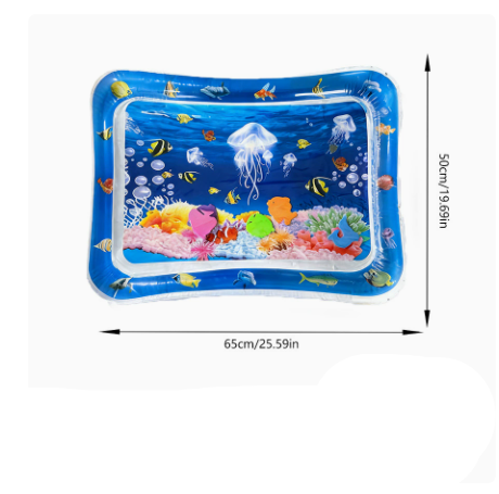 😻Water mat for pet– interactive toy with floating fish + cooling summer mat