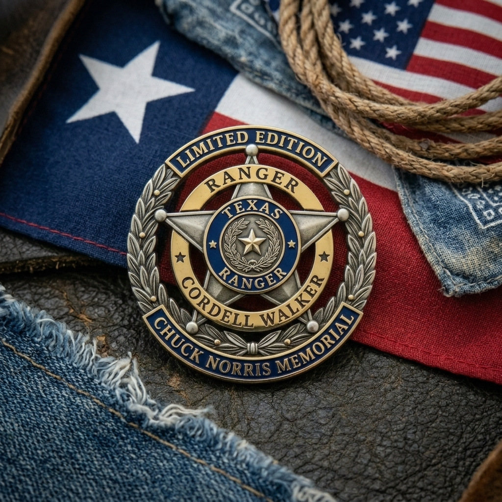💥Chuck Norris Texas Ranger Cordell Walker Memorial Limited Edition Pin
