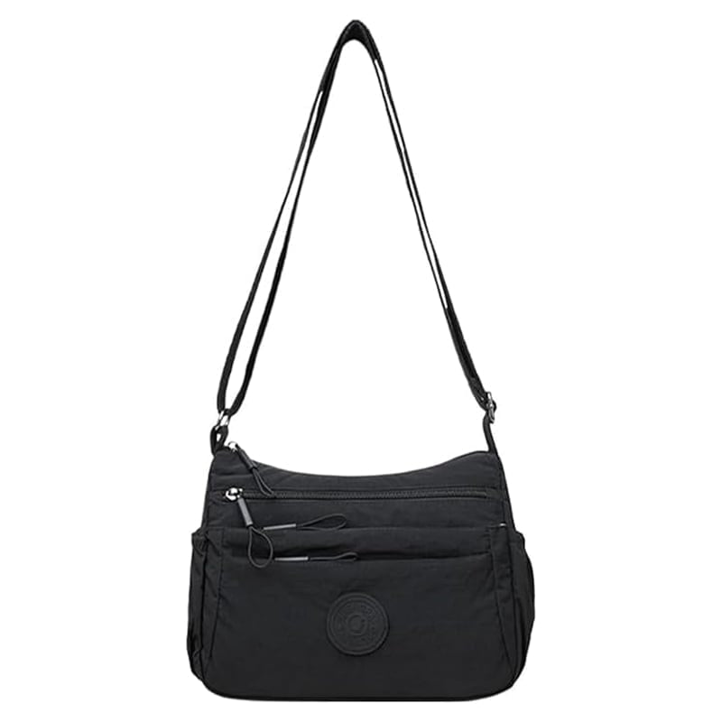 Solid Color Fashionable Multi Pocket Zipper Crossbody Bag