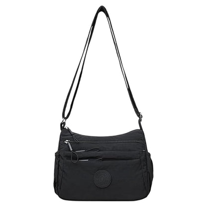 Solid Color Fashionable Multi Pocket Zipper Crossbody Bag