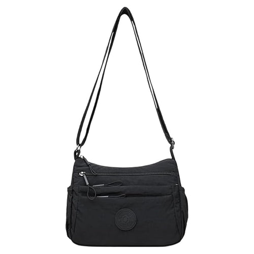 Solid Color Fashionable Multi Pocket Zipper Crossbody Bag