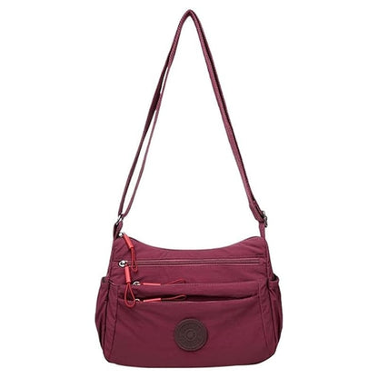Solid Color Fashionable Multi Pocket Zipper Crossbody Bag
