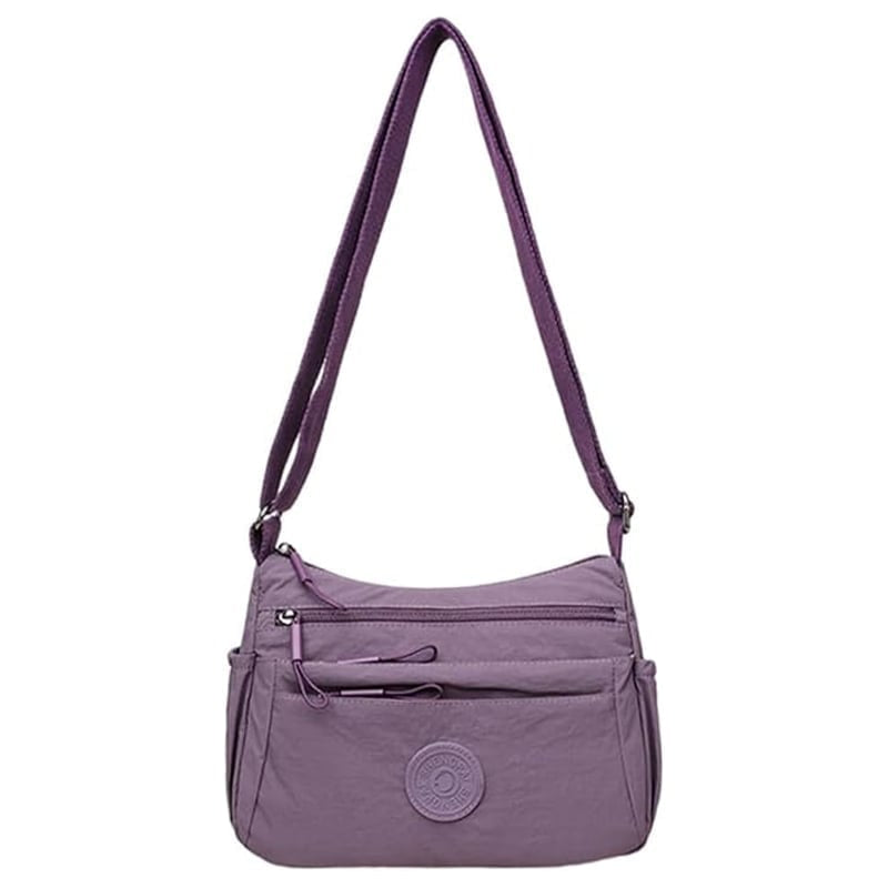 Solid Color Fashionable Multi Pocket Zipper Crossbody Bag