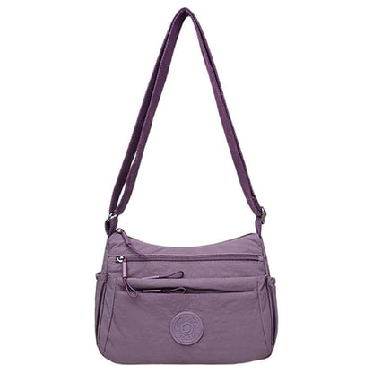 Solid Color Fashionable Multi Pocket Zipper Crossbody Bag