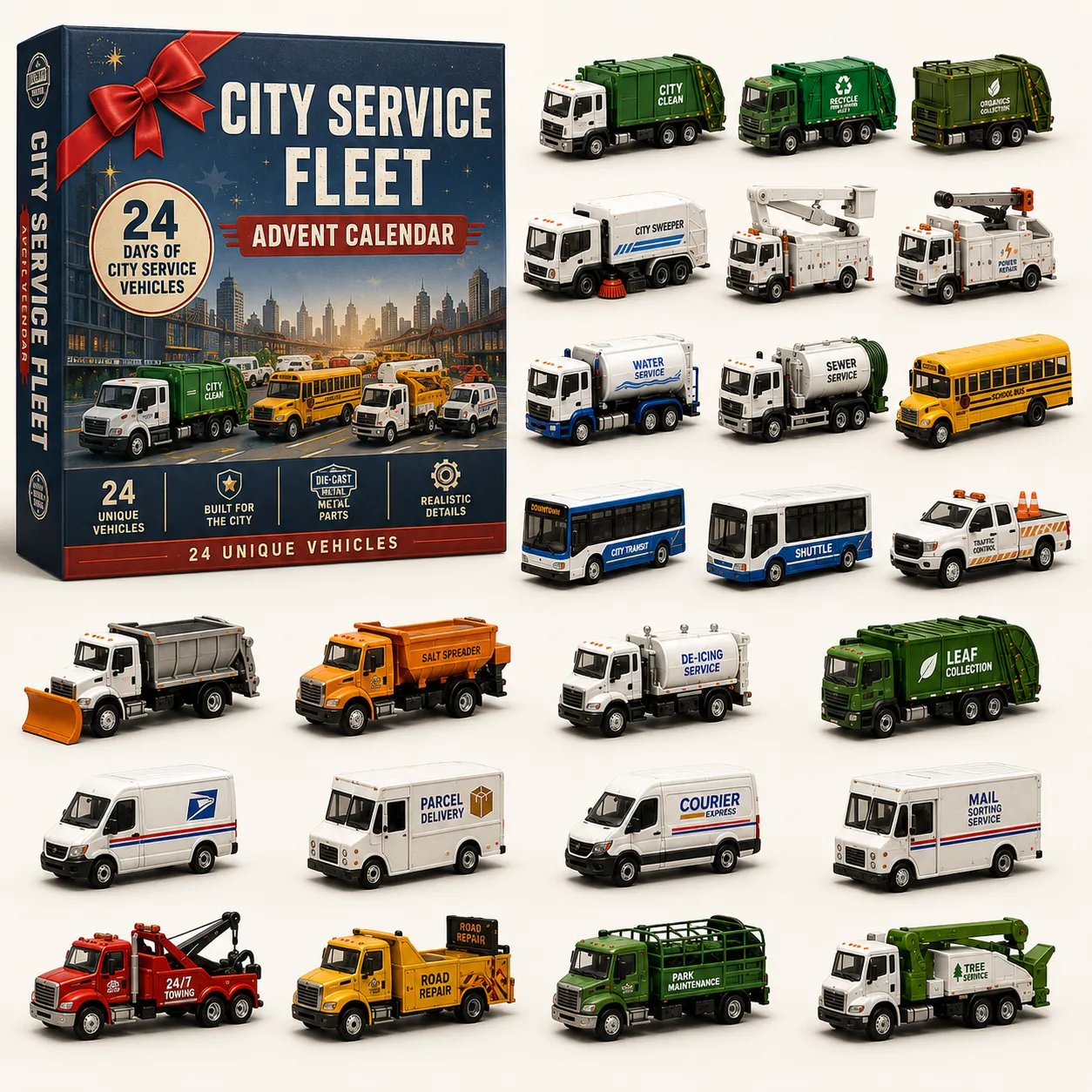 🚚 🎁Build the Fleet™ Collection 24-Day Vehicle Advent Calendar Series | ✨A New Adventure Every Morning