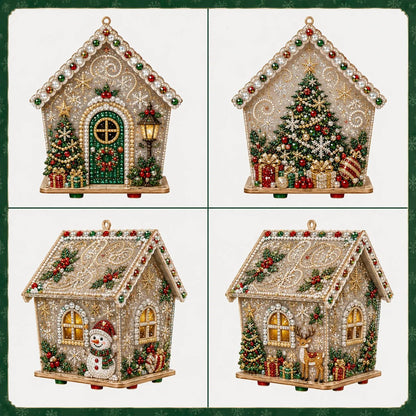 🔥 LAST DAY 49% OFF – 🎄Christmas Pearl Cottage Art Kit | Pre-Cut Wooden Panels, Sparkling Rhinestones, Pearl Beads & Complete Tools for a 3D Holiday House ✨