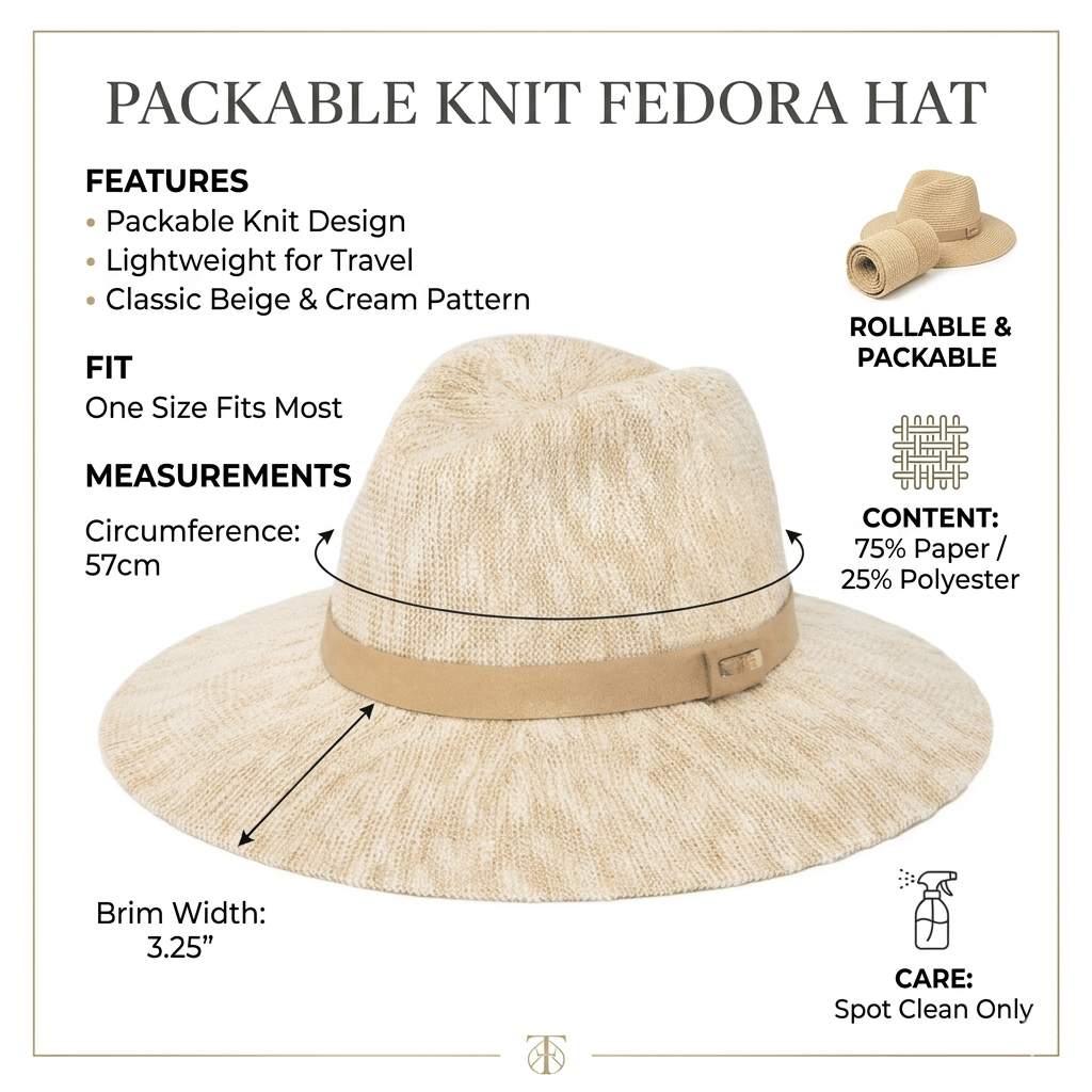 🔥Last Day 30% OFF - Packable Knit Fedora Hat