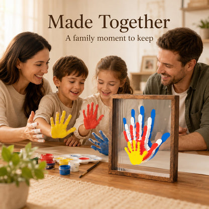 ❤️Wooden Transparent Handprint Frame Set, DIY Family Memorial Gift Kit