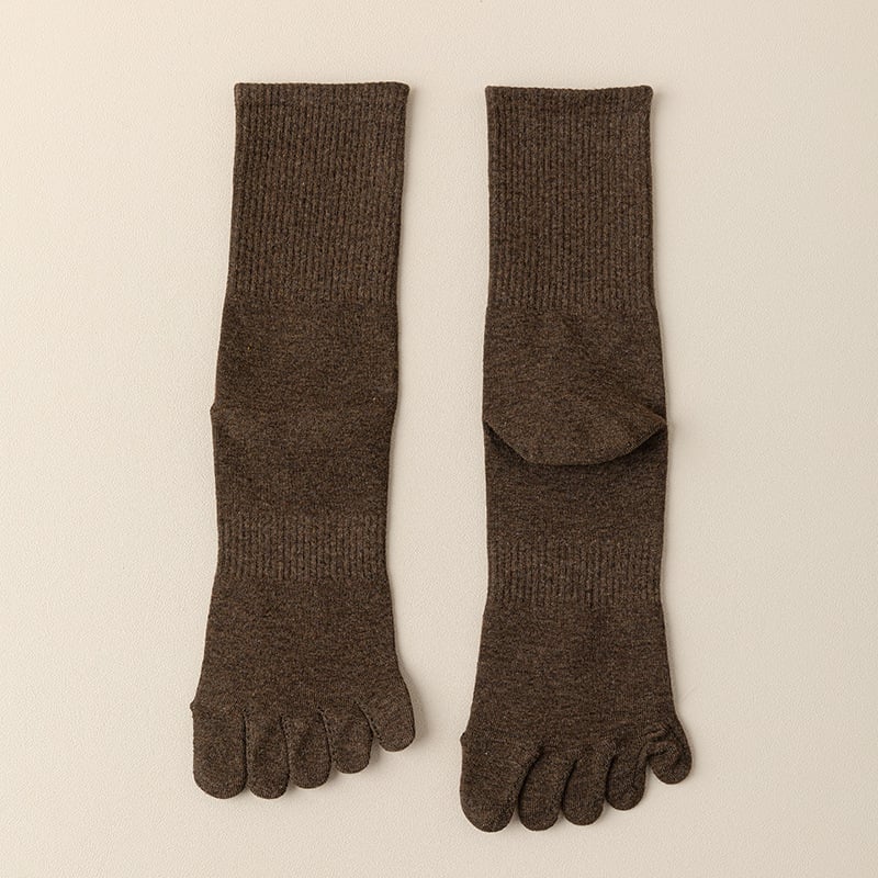 Five‐Toe Cotton Socks — Odor‐Control & Breathable