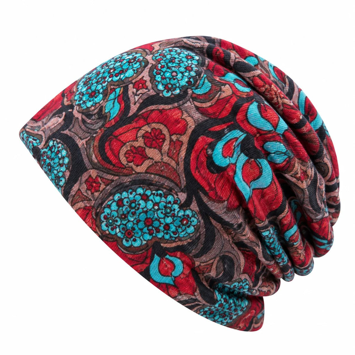 🔥HOT SALE🔥Boho Floral Slouchy Beanie for Women Lightweight Soft Stretchy Hat