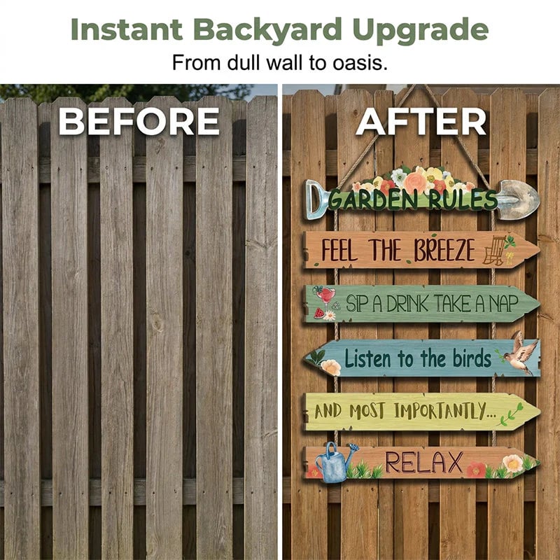 🪄Rustic Wooden Garden Hanging Sign Wall Decor Plaque