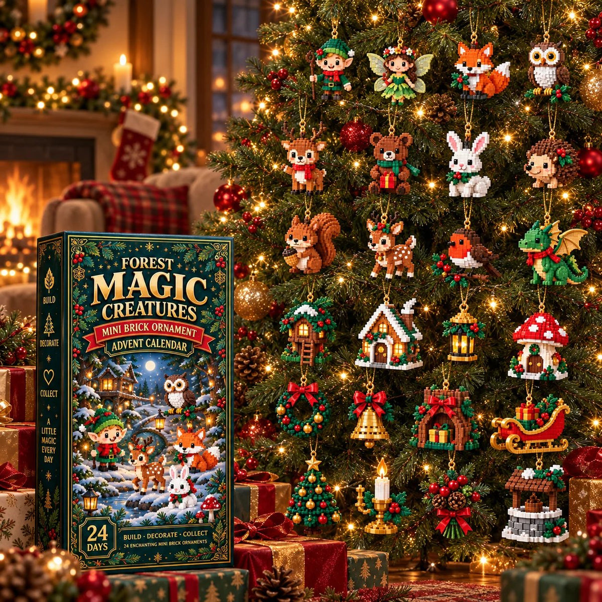 ⏳ Last day to save 49% – 🎄 24-Day Forest Magic Creatures Brick Ornament Advent Calendar